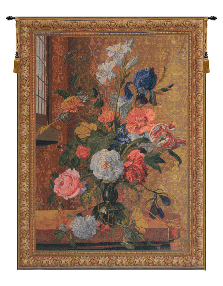 Summer Flowers Belgian Tapestry Wall Hanging by Jan Davidsz de Heem