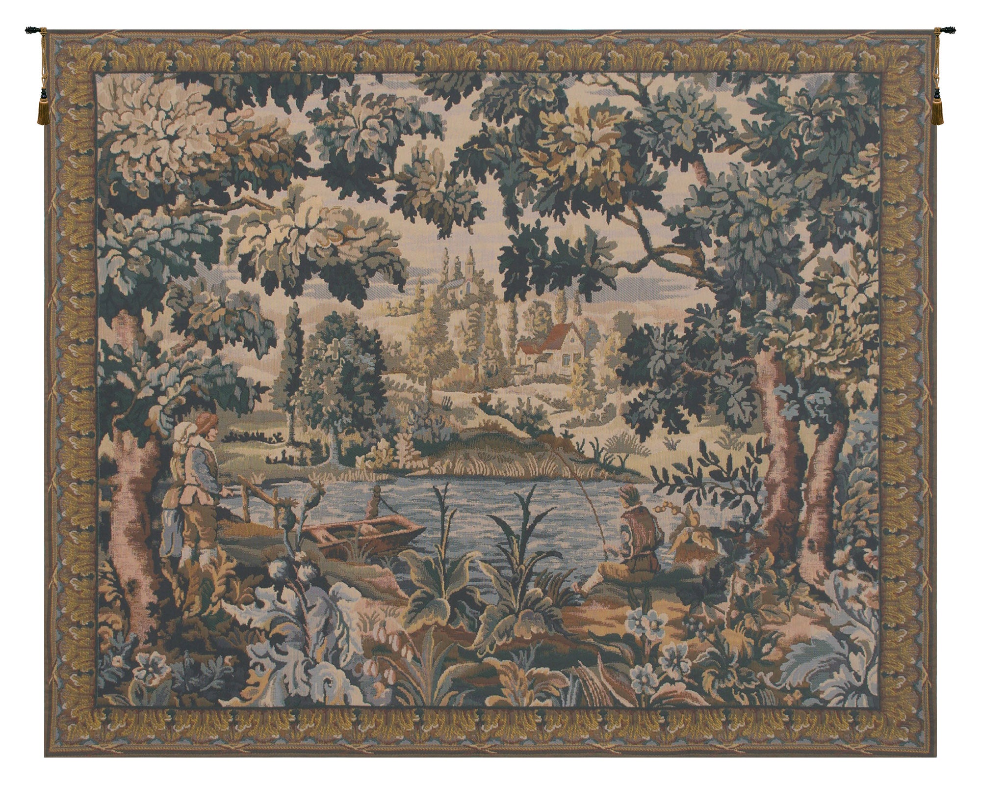 Paysage Flamand Village Belgian Tapestry Wall Hanging