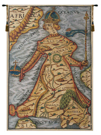 Ptolemaeus Map Belgian Tapestry Wall Hanging