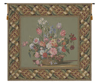 Flower Basket Green European Tapestry by Jan Brueghel de Velours