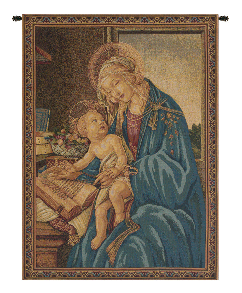 Madonna Del Libro Italian Tapestry Wall Hanging by Sandro Botticelli