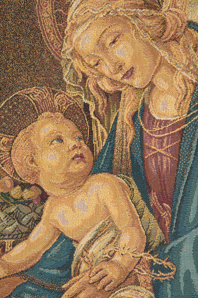 Madonna Del Libro Italian Tapestry Wall Hanging by Sandro Botticelli