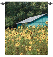 At the Sunflower Farm Fine Art Tapestry