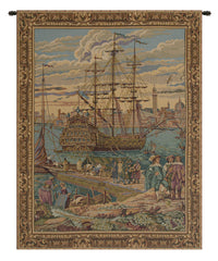 The Galleon Guardi Italian Tapestry Wall Hanging by Francesco Guardi