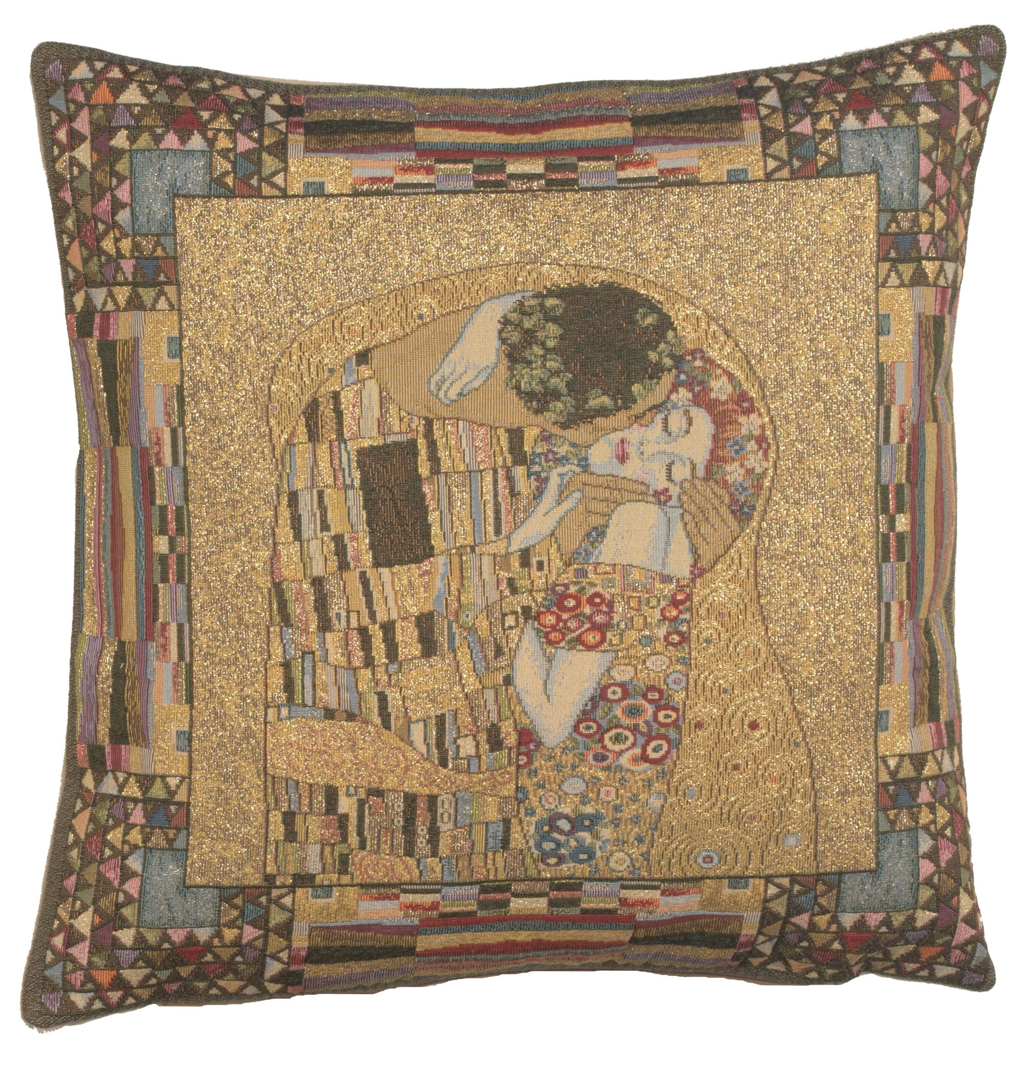 The Kiss I European Cushion Cover by Gustav Klimt