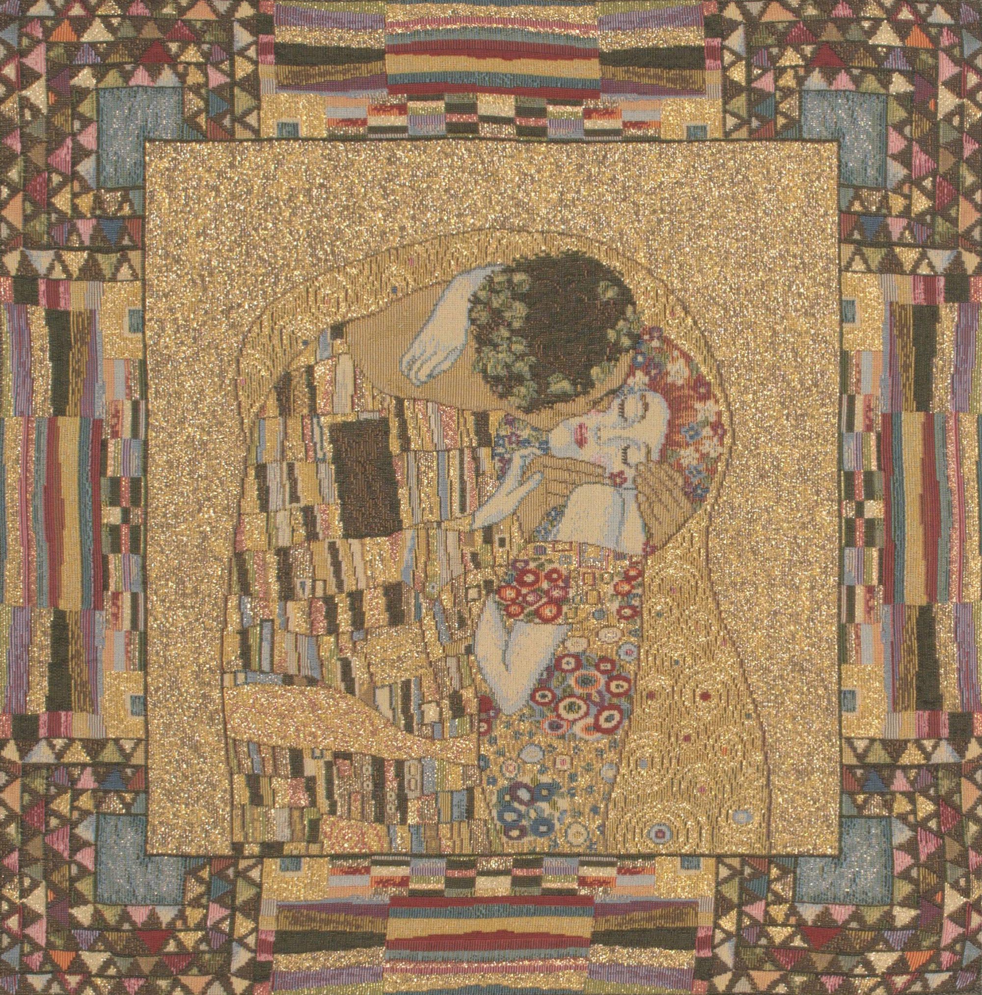 The Kiss I European Cushion Cover by Gustav Klimt