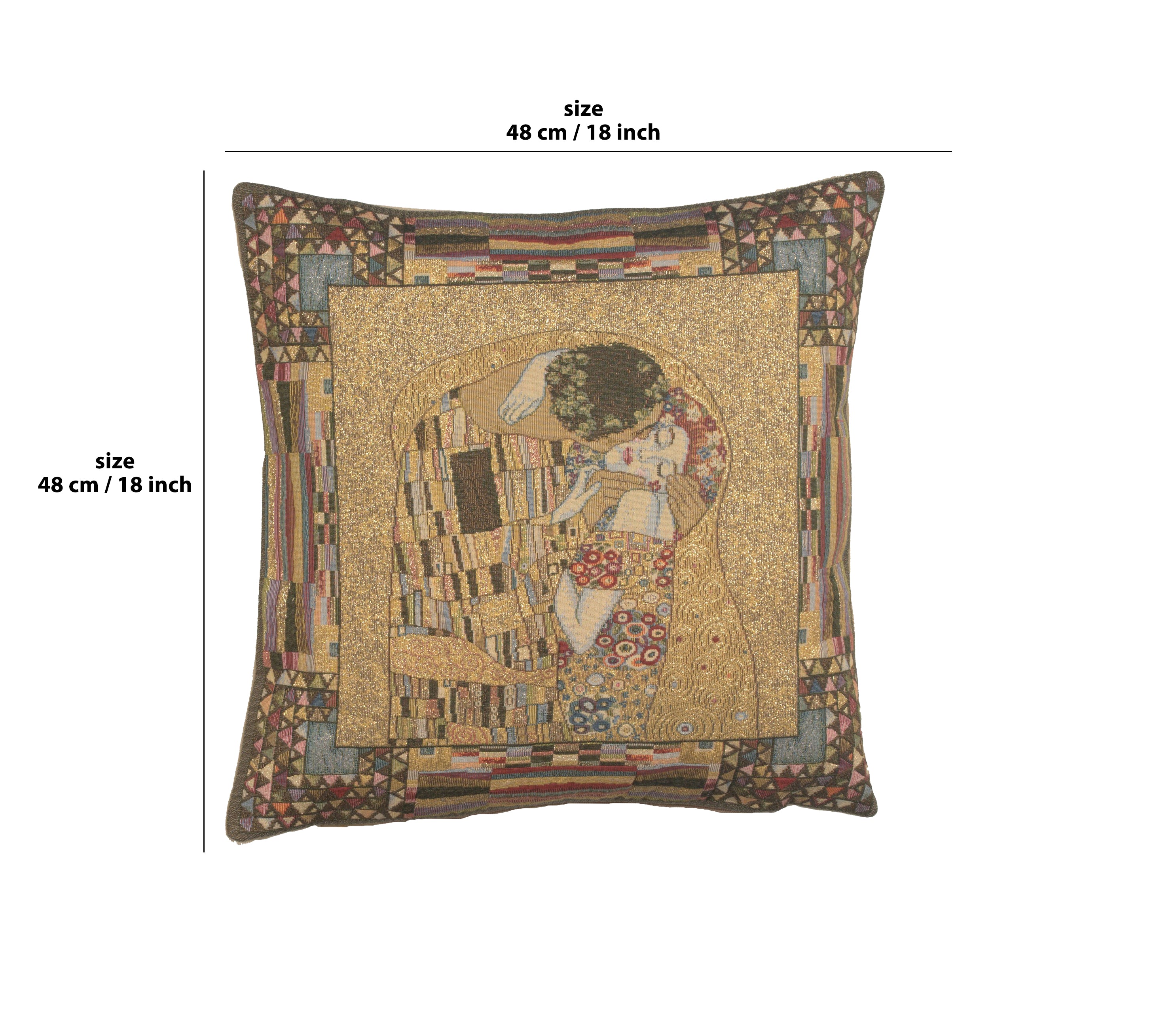 The Kiss I European Cushion Cover by Gustav Klimt