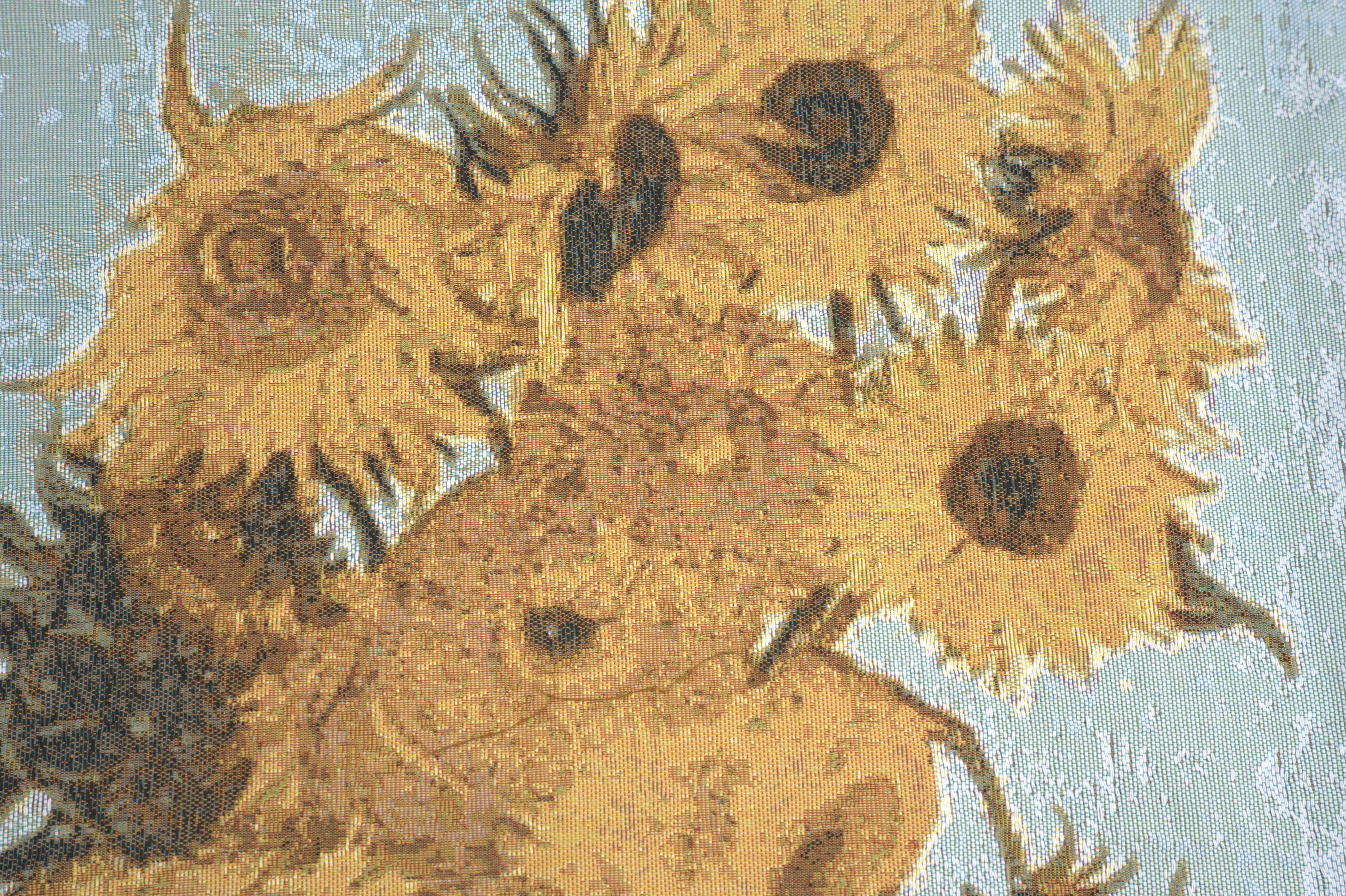 Sunflowers by Van Gogh French Tapestry Cushion by Vincent Van Gogh