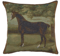 Black Horse French Tapestry Cushion