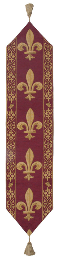 Fleur de Lys Red TR European Table Runner