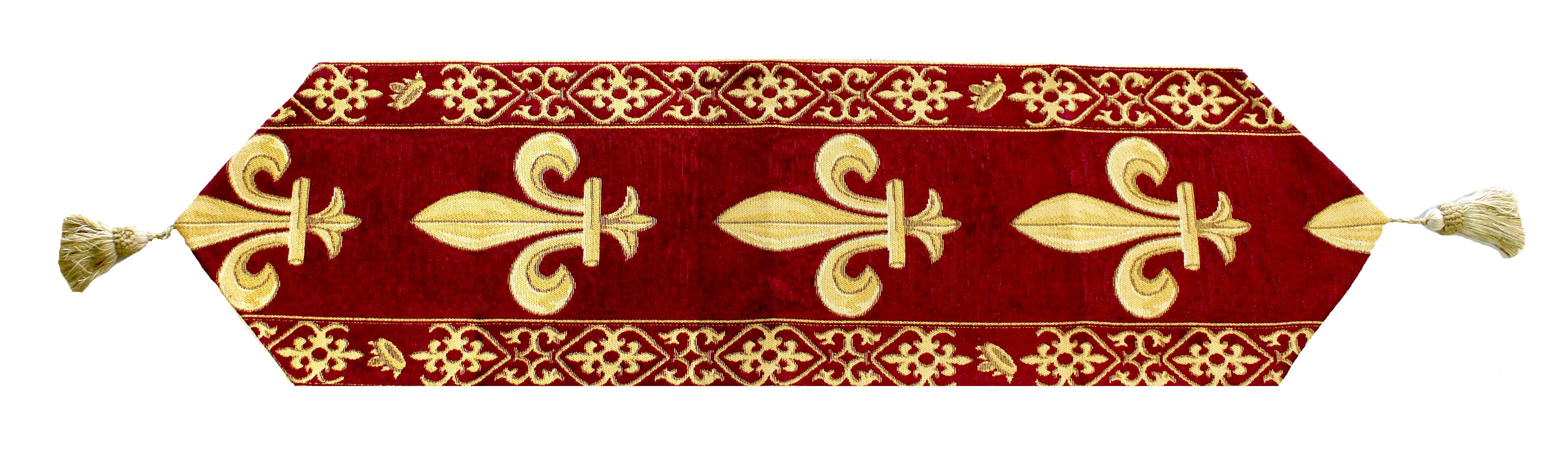 Fleur de Lys Red TR European Table Runner