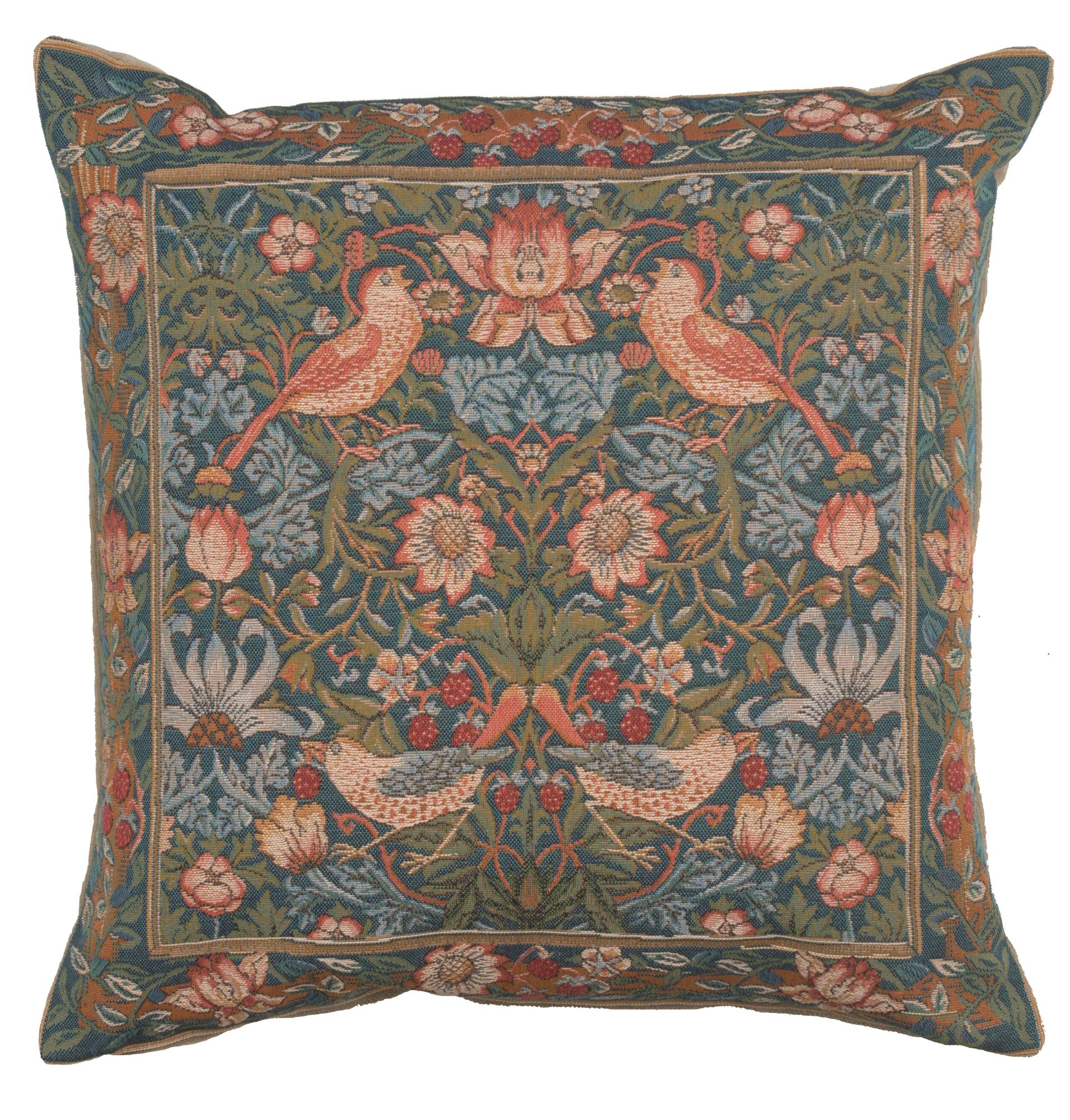 Birds Face to Face II French Tapestry Cushion by William Morris