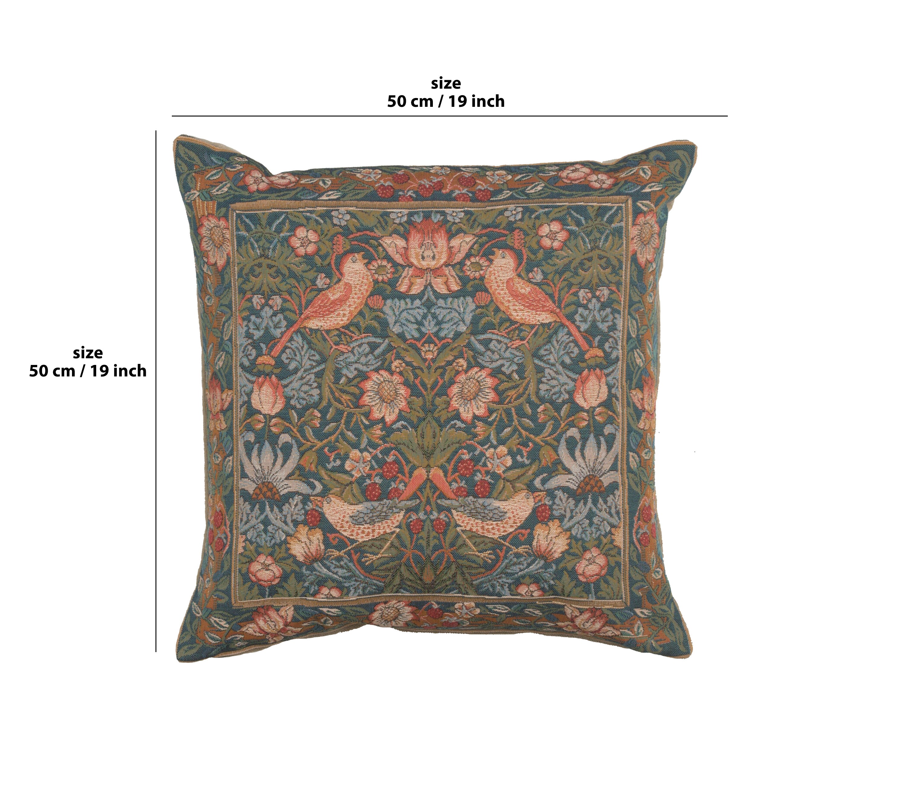 Birds Face to Face II French Tapestry Cushion by William Morris