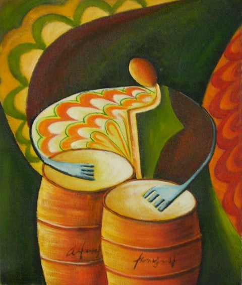 The Bongo Player Canvas Oil Painting