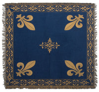 Fleur de Lys Blue European Throw