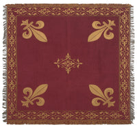 Fleur de Lys Red European Throw