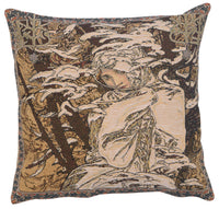 Mucha Winter I European Cushion Cover by Alphonse Mucha