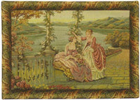 Ladies at Lake Como Lake  Italian Tapestry