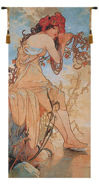 Summer Mucha Belgian Tapestry Wall Hanging by Alphonse Mucha