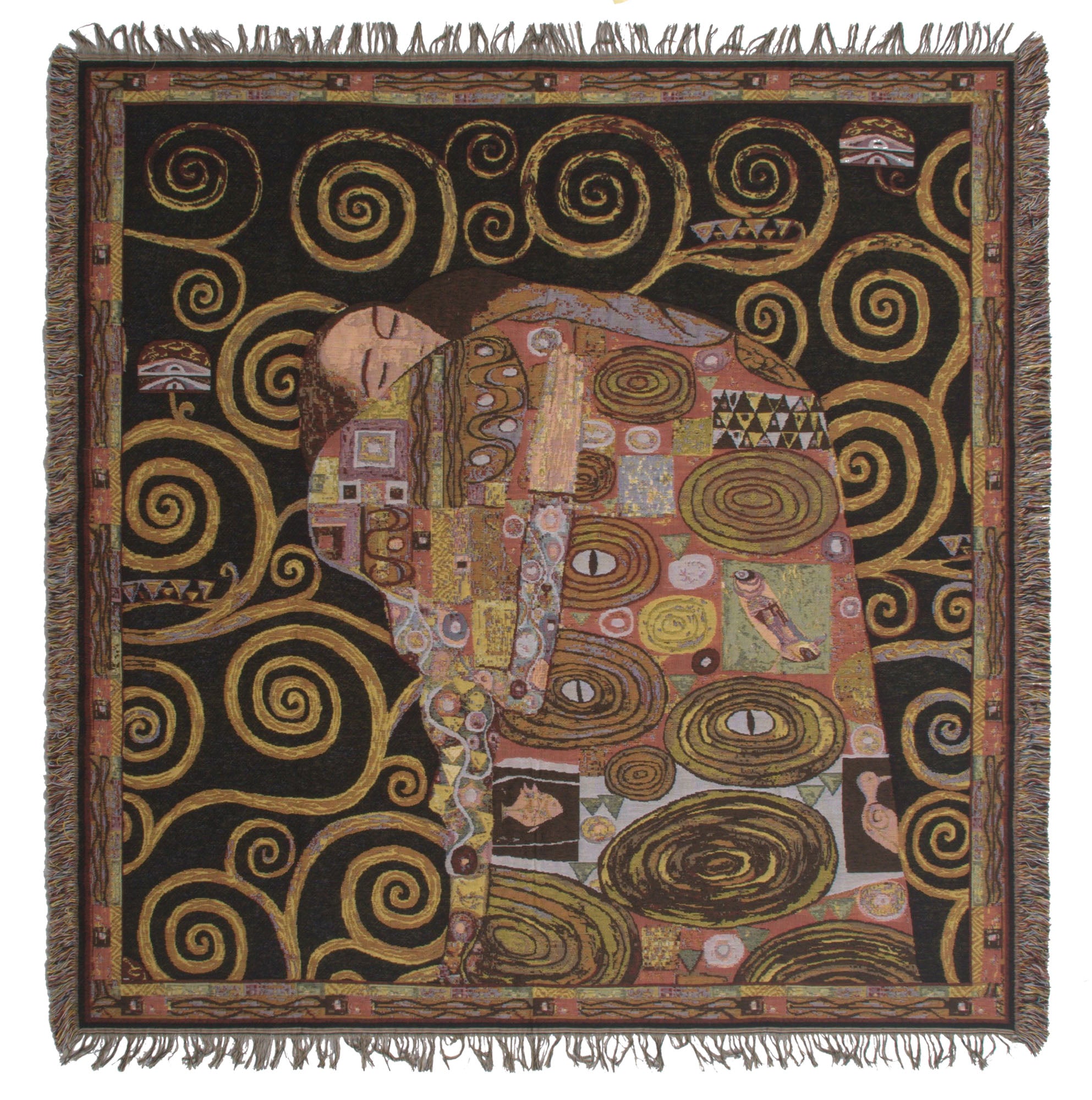 Klimt's Fulfillment European Throw by Gustav Klimt