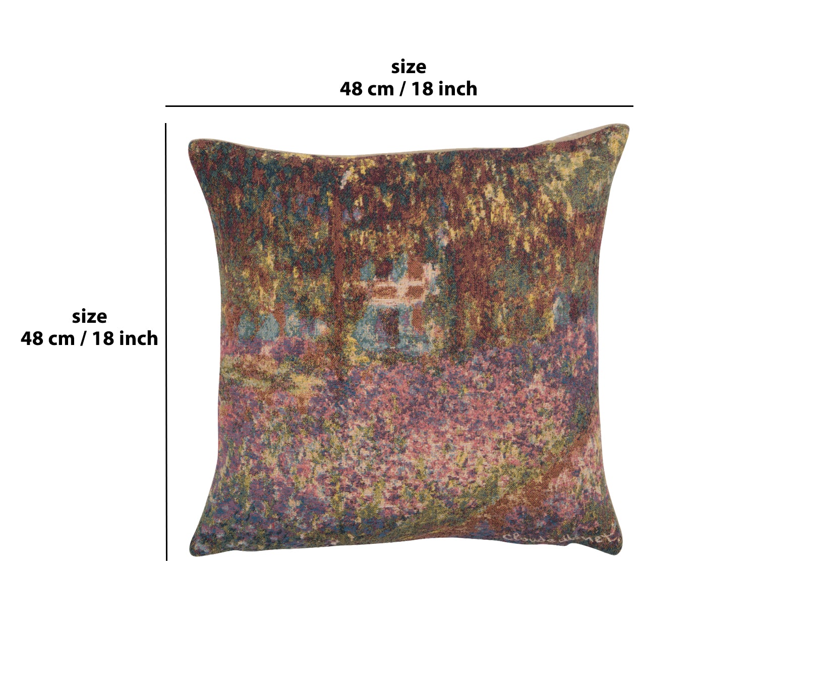 Monet's Iris Garden European Cushion Cover by Claude Monet