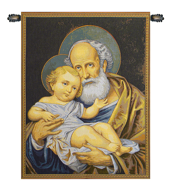 San Giuseppe St. Joseph Italian Tapestry Wall Hanging by Raphael