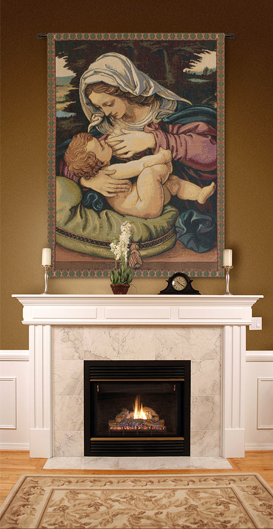 Madonna del Cuscino Italian Tapestry Wall Hanging by Raphael