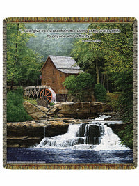 Glade Creek Mill  Tapestry Throw