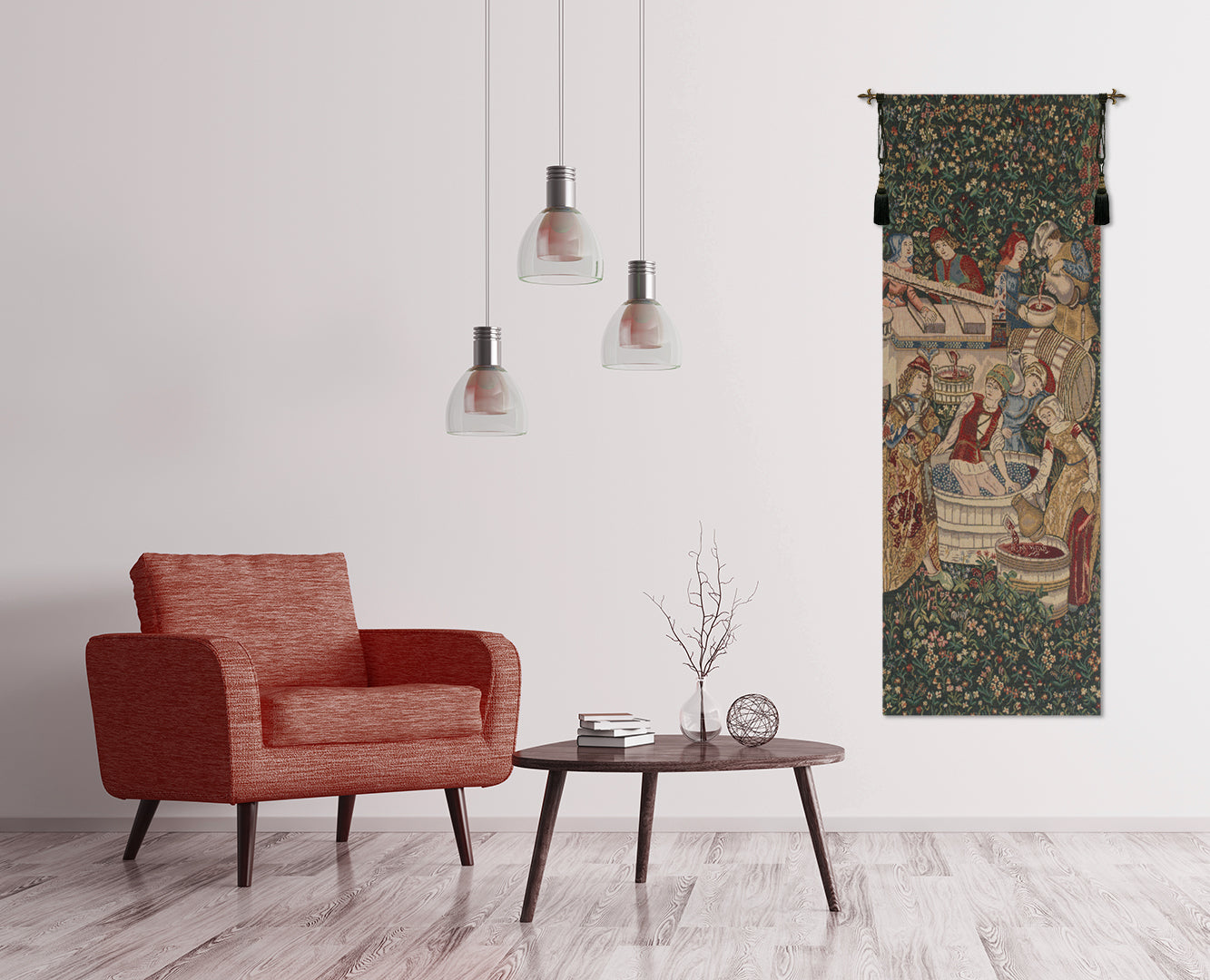 Vendage Portiere, Left Side Small Belgian Tapestry