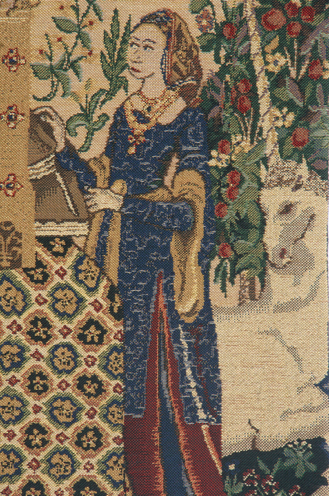 Lady and the Organ, Beige  Belgian Tapestry