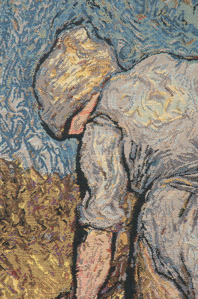 Van Gogh's Flax Harvest Belgian Tapestry by Vincent Van Gogh