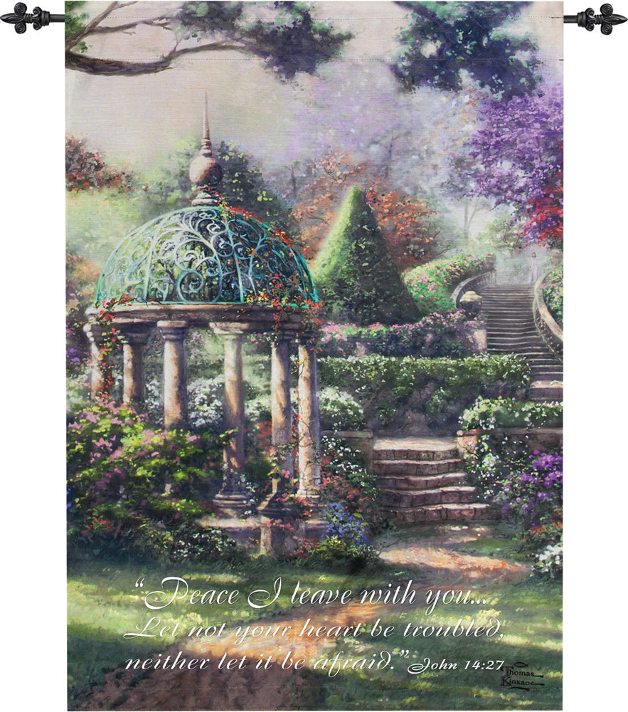 Gazebo of Prayer by Kinkade Fine Art Tapestry by Thomas Kinkade