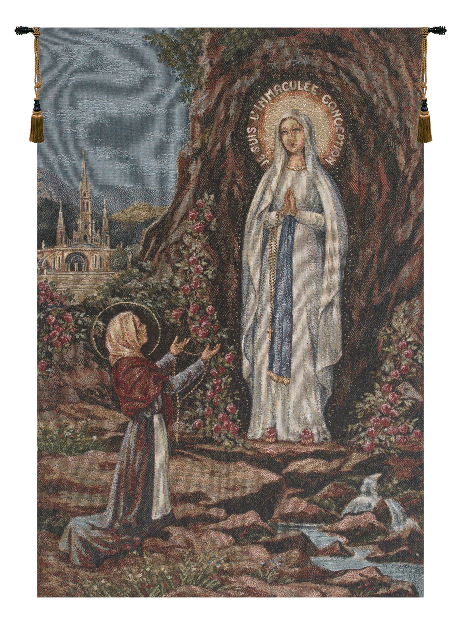 Apparitione Lourdes European Tapestries by Alberto Passini