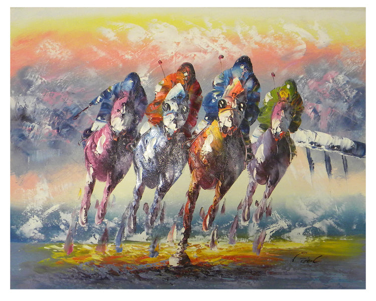 Horse Race Canvas Wall Art