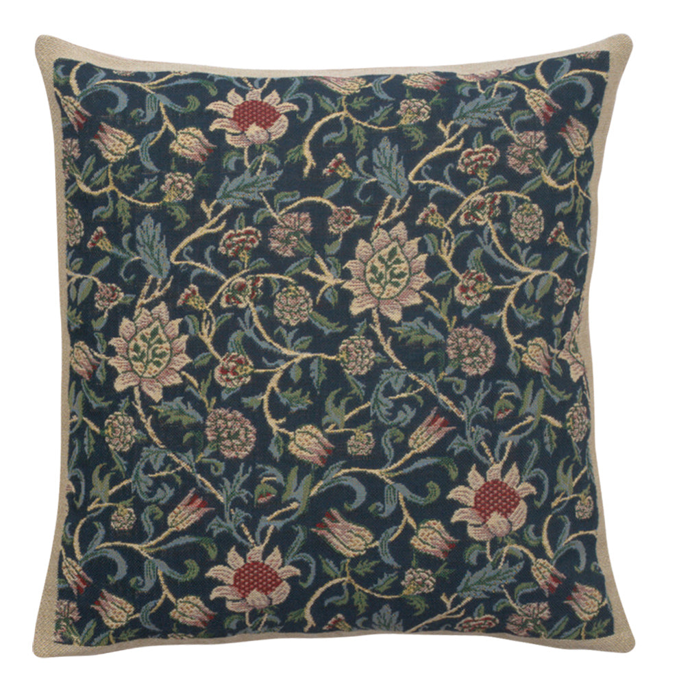 Fleurs de Morris Blue Belgian Cushion Cover