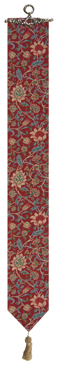 Fleurs de Morris (Red) I Tapestry Bell Pull by William Morris