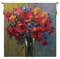 Poppy Bouquet by Pejman Belgian Tapestry Wall Hanging by Robert Pejman