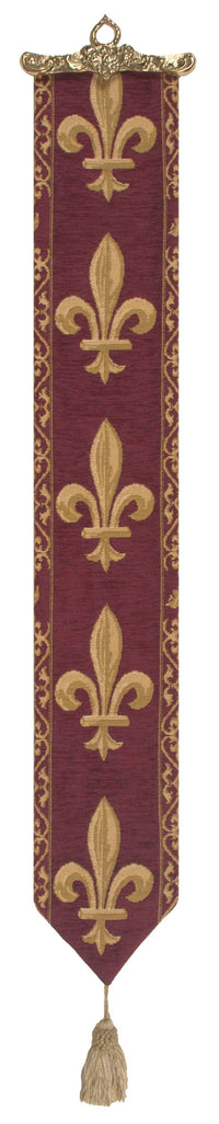 Fleur de Lys Red I European Bell Pull