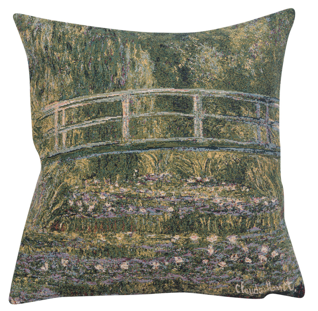 Monet's Bridge at Giverny I European Cushion Cover by Claude Monet