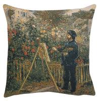 Monet Painting European Cushion Cover by Pierre- Auguste Renoir