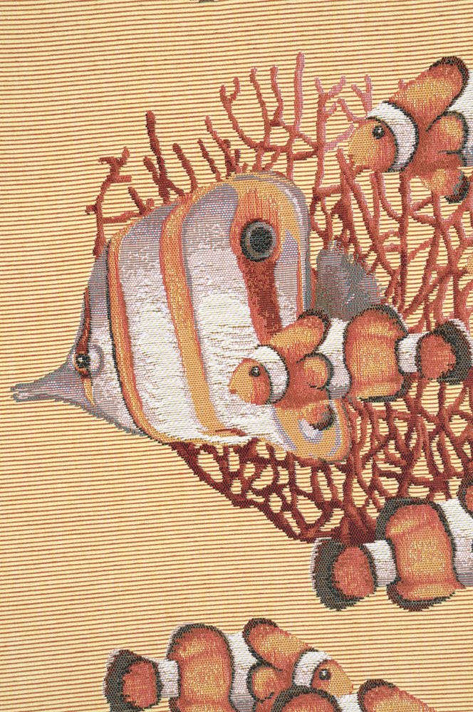Exotic Fish Yellow  French Tapestry Table Runner