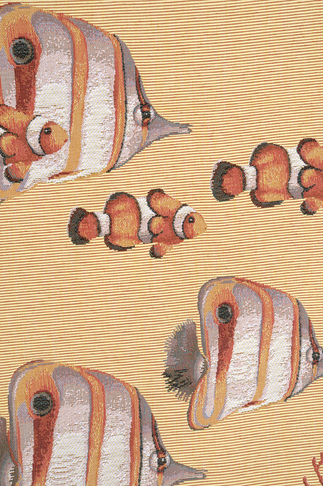 Exotic Fish Yellow  French Tapestry Table Runner