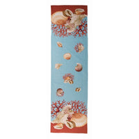 Shells Blue  French Tapestry Table Runner