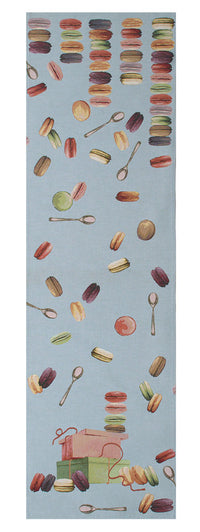 Macaroons Blue  French Tapestry Table Runner