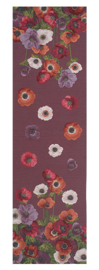 Anemones Purple  French Tapestry Table Runner