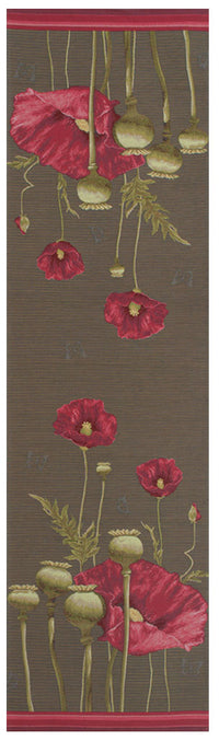 Poppy Gray  French Tapestry Table Runner