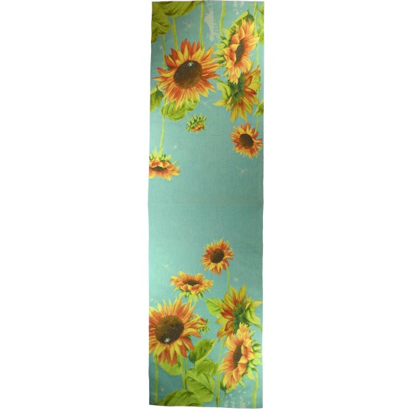 Sunflowers Blue  French Tapestry Table Runner