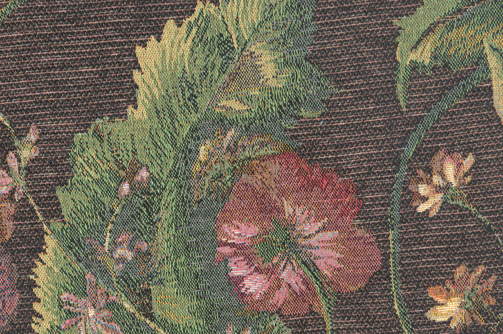 Flowers Dark  French Tapestry Table Runner