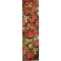 Christmas Ornament Red  French Tapestry Table Runner