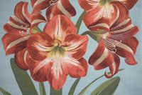 Amaryllis Flowers V Blue French Tapestry Cushion